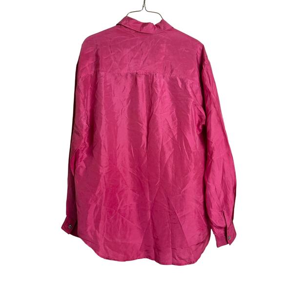 Whistles VINTAGE burgundy 100% silk long sleeve button up blouse Size SMALL - Picture 4 of 7